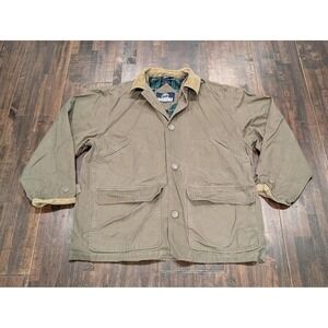 Woodlake Jacket Mens Medium Olive Barn Coat Chore Canvas Flannel Lined Corduroy